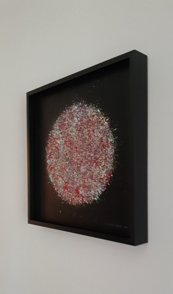 Schilderij "Glow".V. Zwart, Antiquités & Art, Art | Peinture | Moderne, Abstrait, Textile, Peinture acrylique, Laqué/vernis