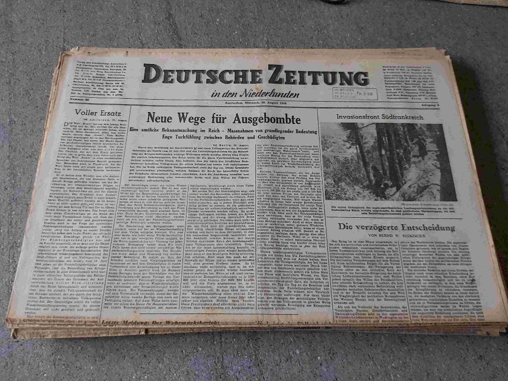 Zeitung Krant Nederland Bezetting Wehrmacht Kriegsmarine DAF, Collections, Enlèvement ou Envoi, 1940 à 1960, Journal