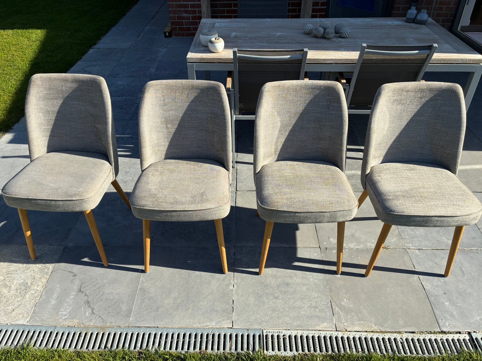 Set van 4 eetkamerstoelen, Ophalen, Gebruikt, Vier, Stof
