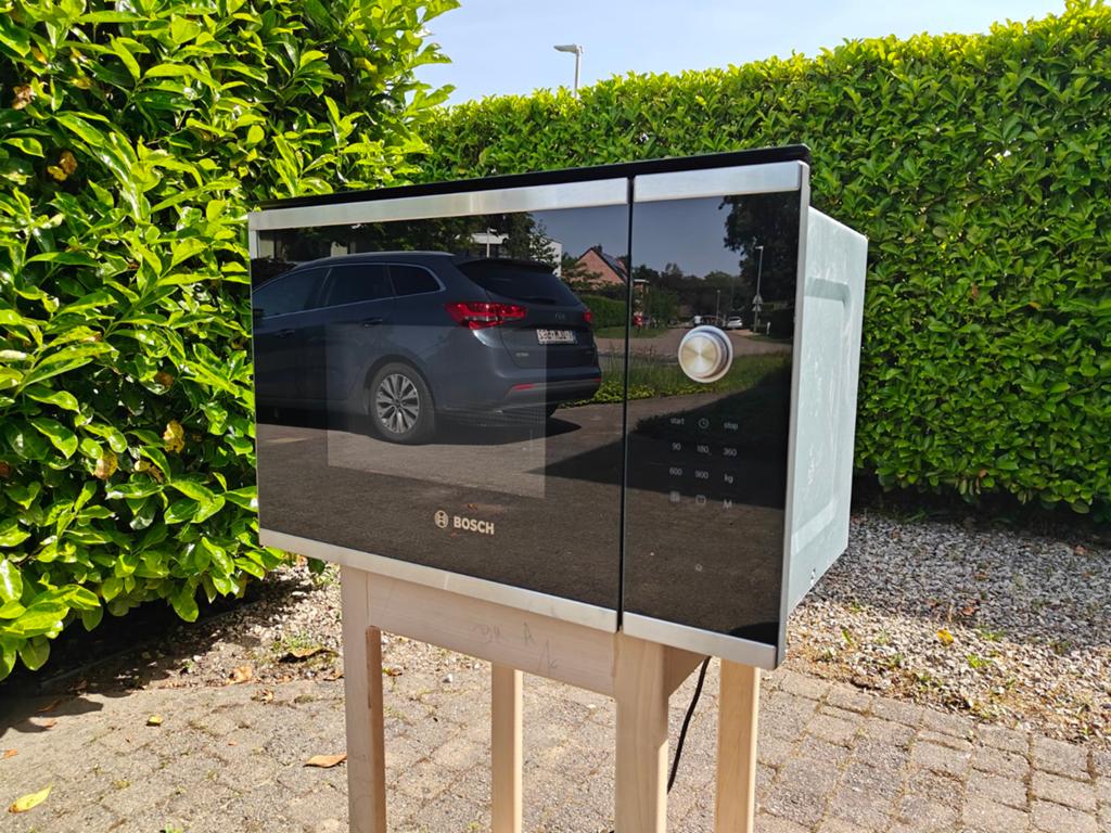 Bosch microgolf met grilfunctie, zwart/inox, Ophalen, Gebruikt, 60 cm of meer, Grill
