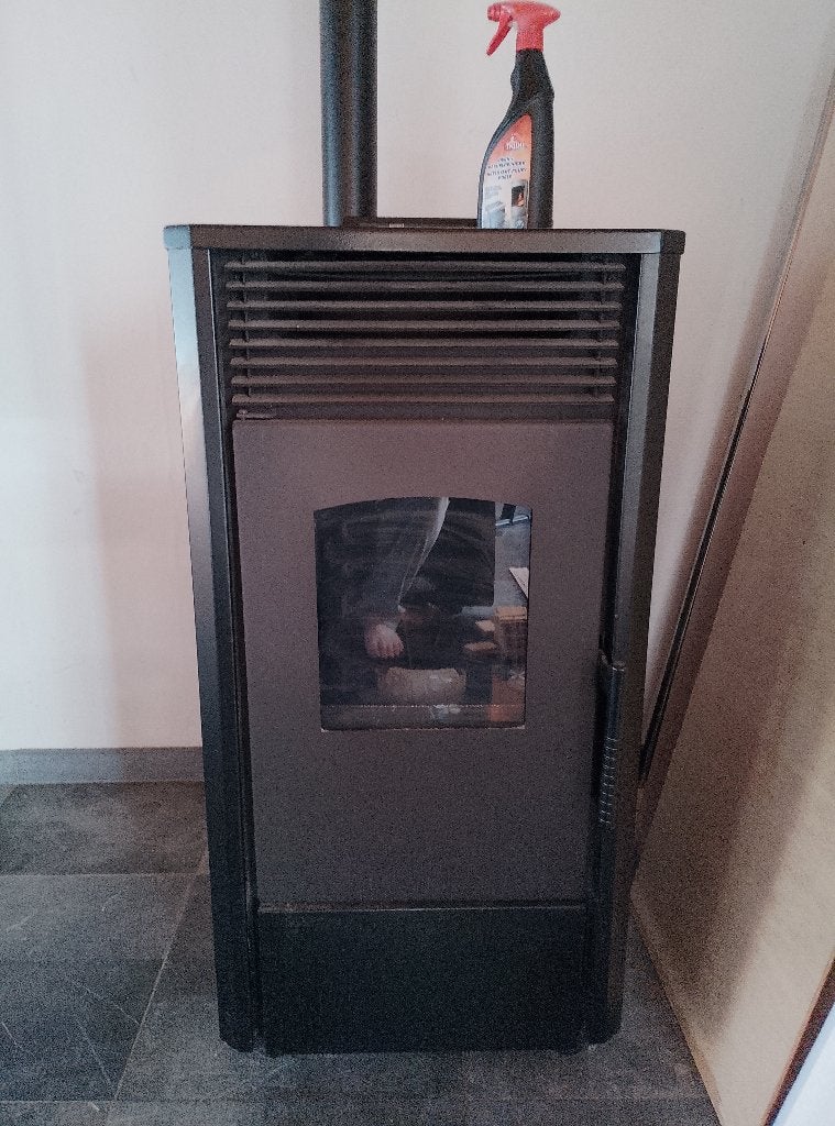 Pelletkachel + Inox kachel buis 12kW- 10.9KW, Ophalen, Gebruikt, Vrijstaand, Pelletkachel