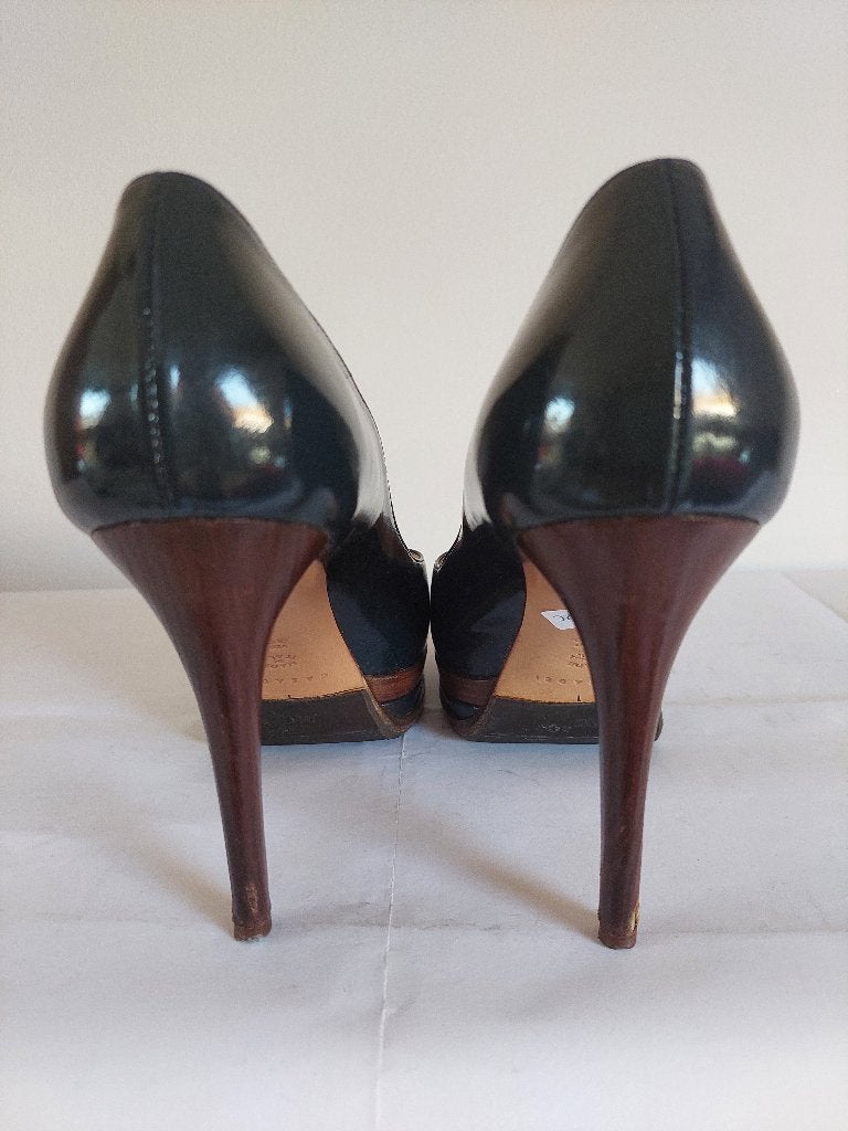 342C* Casadei - schoenen blauw/groen leer hoge hakken (39), Kleding | Dames, Pumps, Gedragen, Casadei, Verzenden