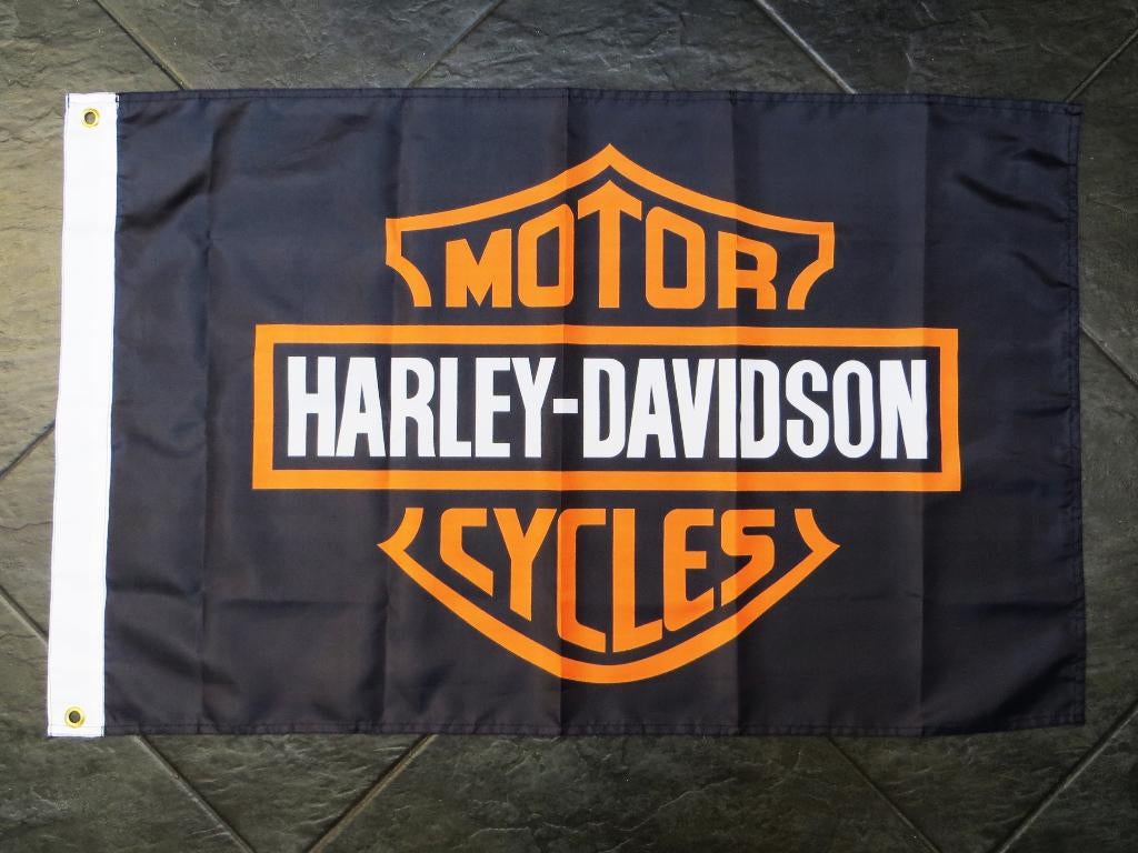 Drapeau Harley Davidson - 90 cm x 60 cm - En parfait état !, Enlèvement ou Envoi, Comme neuf