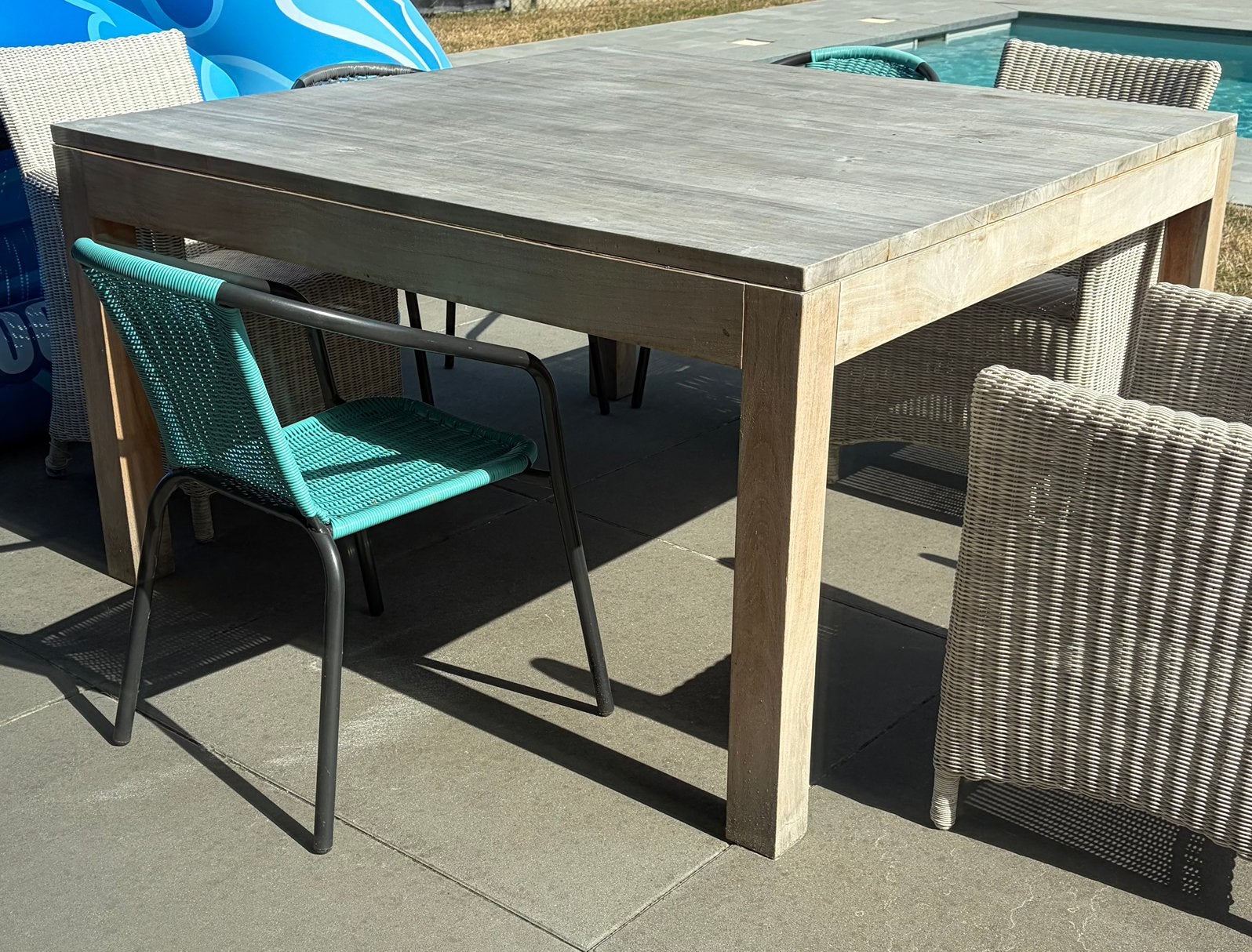 Teak tafel, Tuin en Terras, Ophalen, Gebruikt, Eettafel, Teakhout
