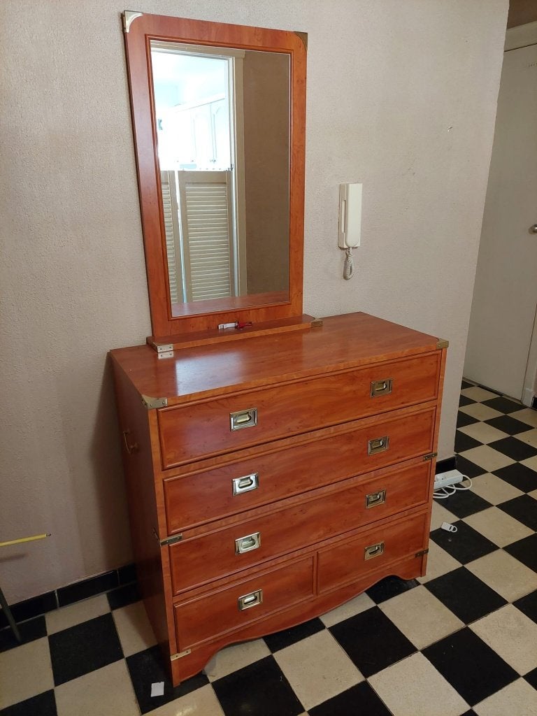 Commode à tiroir + miroir amiral Gautier, Maison & Meubles, Armoires | Commodes, 3 ou 4 tiroirs, 25 à 50 cm, Moins de 100 cm, Vintage