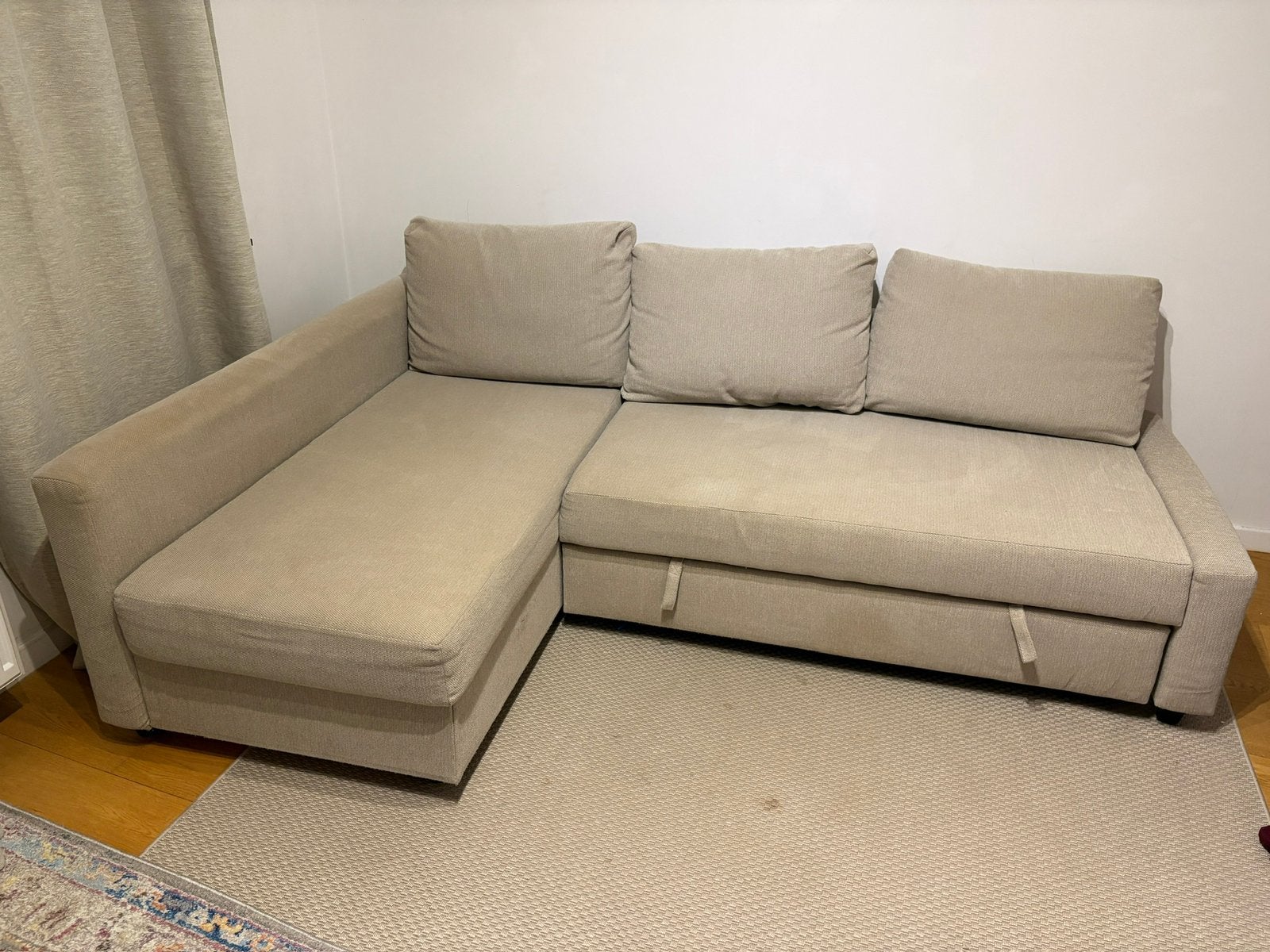 IKEA FRIHETEN hoekslaapbank, Huis en Inrichting, Ophalen, Gebruikt, Stof, Modern