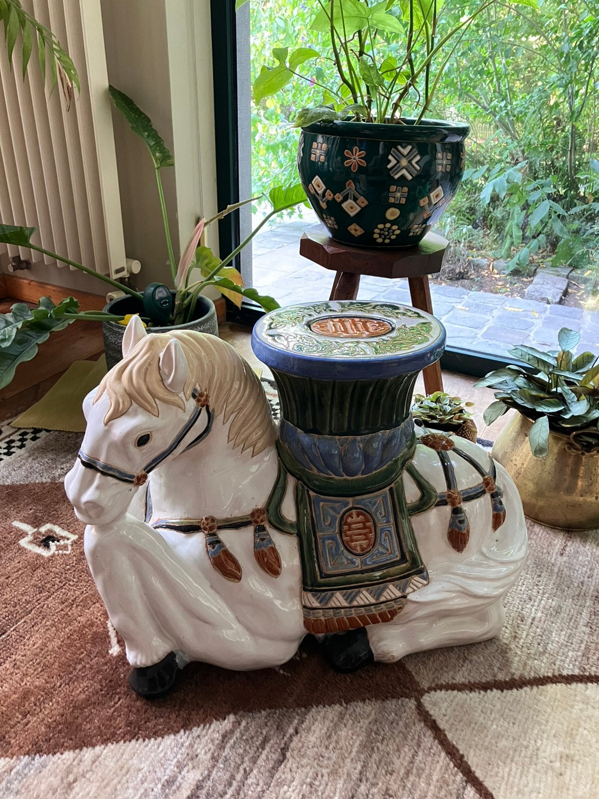 Vintage plantenstaander paard, Antiek en Kunst, Ophalen