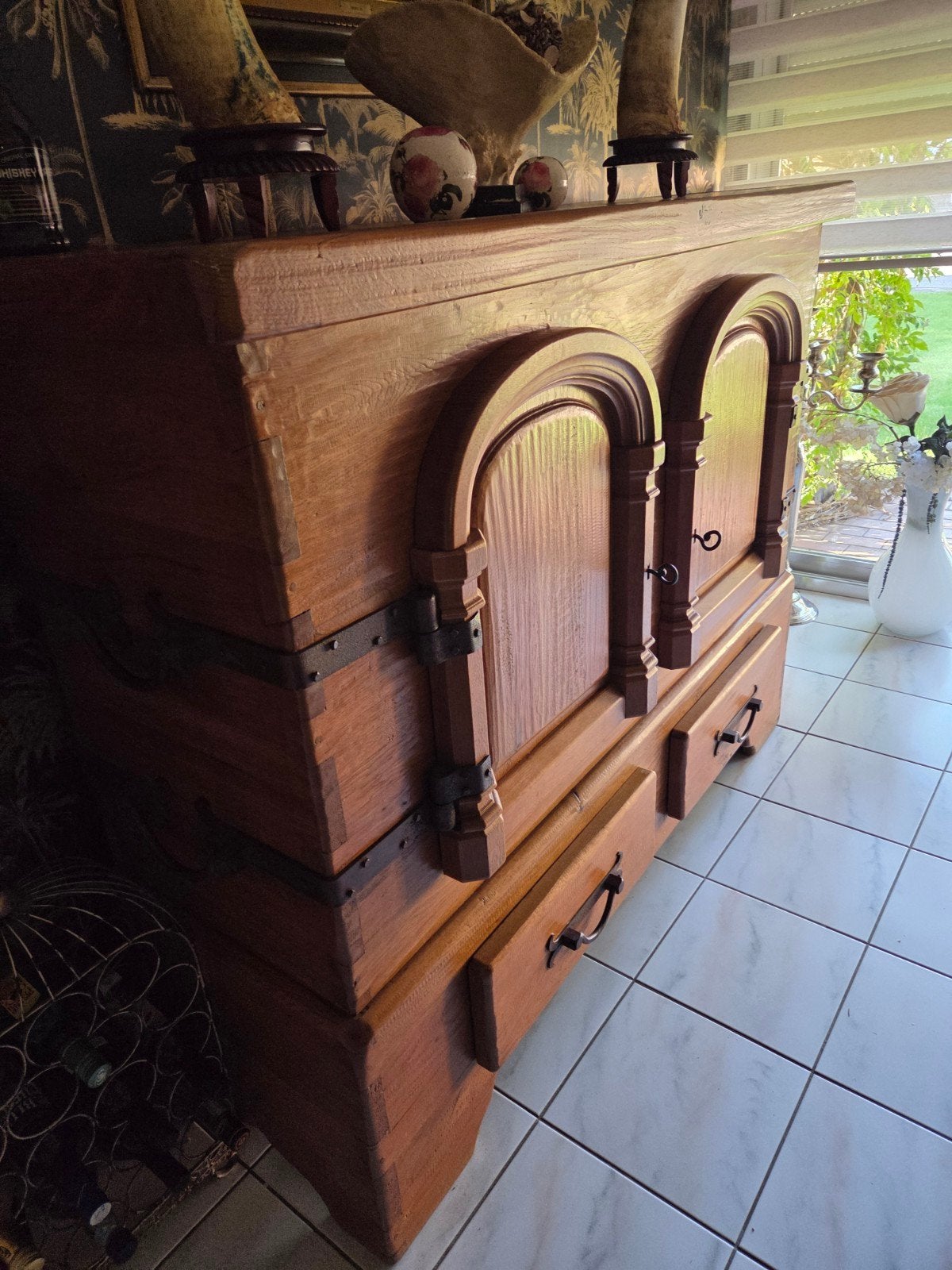 Complete landelijke / rustieke eetkamer & kasten set (Massie, Ophalen, Zo goed als nieuw