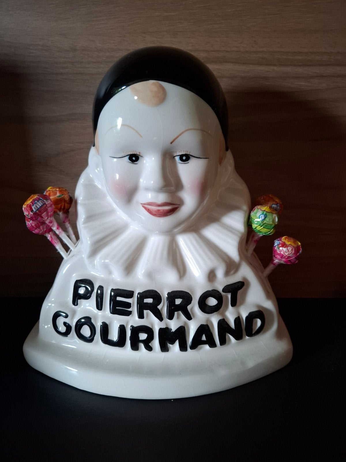 Présentoir à  sucettes Pierrot Gourmand, Ophalen, Zo goed als nieuw