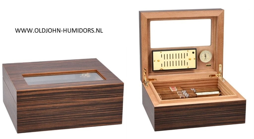 SALE HUMIDOR ADORINI VITTORIA M DELUXE MAKASSAR FINEER  h159, Verzenden, Nieuw, Tabaksdoos of Verpakking