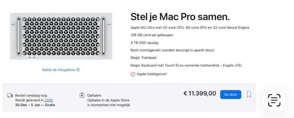 Mac Pro 2023 14.8 Rack, Informatique & Logiciels, Apple Desktops, Enlèvement, Comme neuf, Mac Pro, SSD