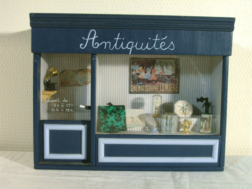 Diorama van Franse antiekwinkel., Antiek en Kunst, Ophalen of Verzenden