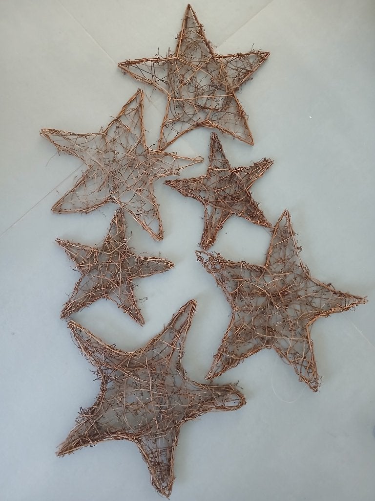 decoratieve kerststerren gemaakt van wilgentakjes, Ophalen of Verzenden, Zo goed als nieuw