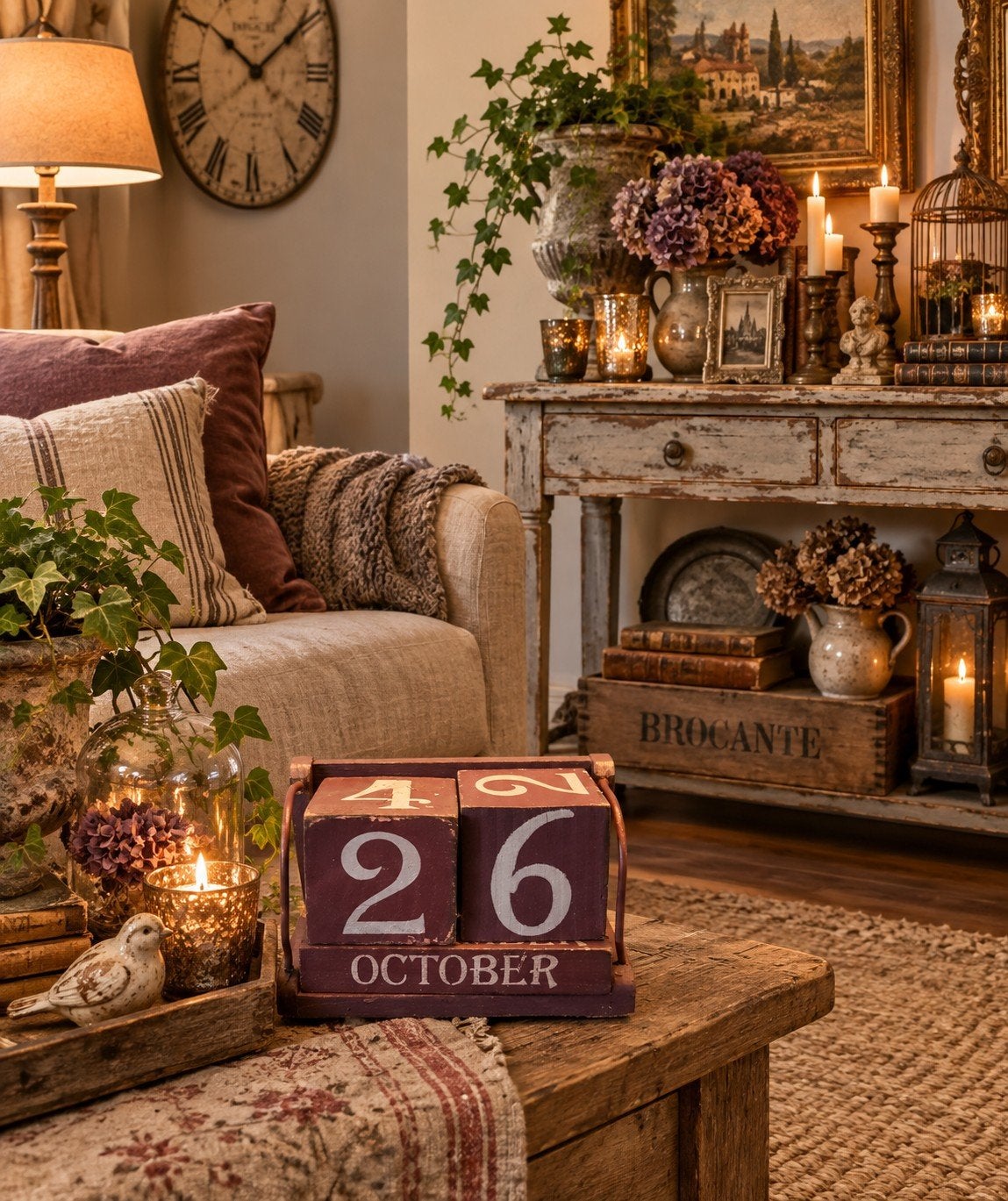 Blokkalender brocante, Ophalen