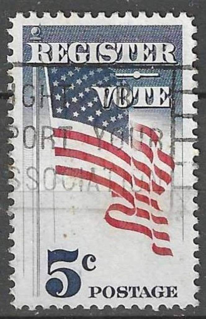 États-Unis 1964 - Yvert 765 - Invitation à voter (ST), Timbres & Monnaies, Envoi, Affranchi