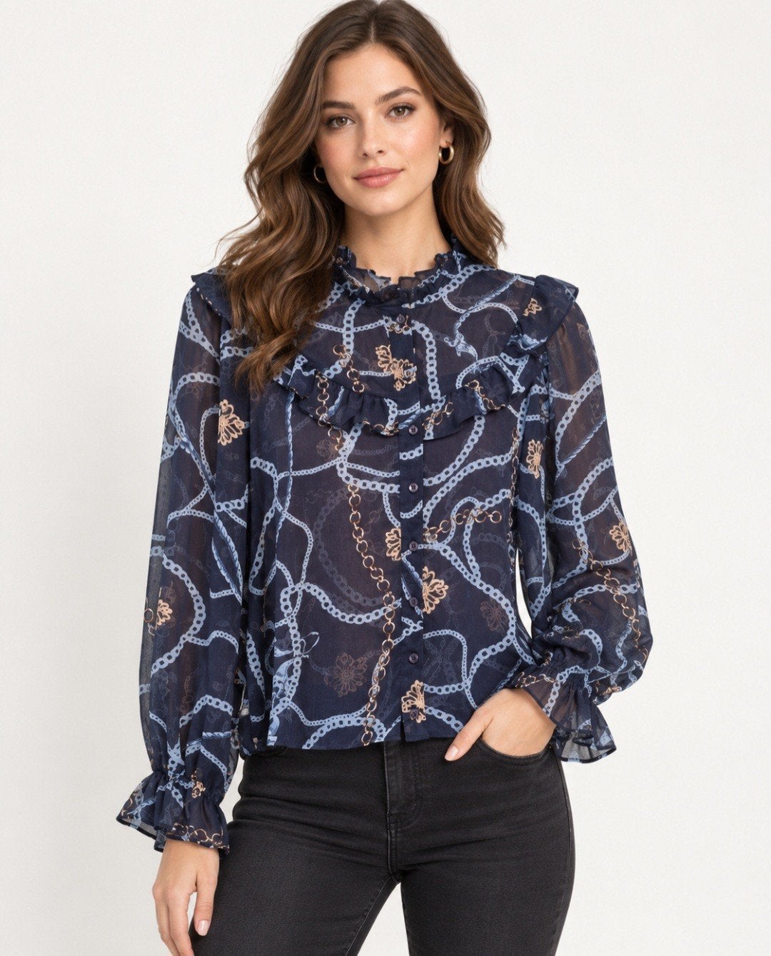Blouse Verzia by Bel&Bo taille 38 en excellent état, Taille 38/40 (M), Enlèvement ou Envoi, Comme neuf, Bleu