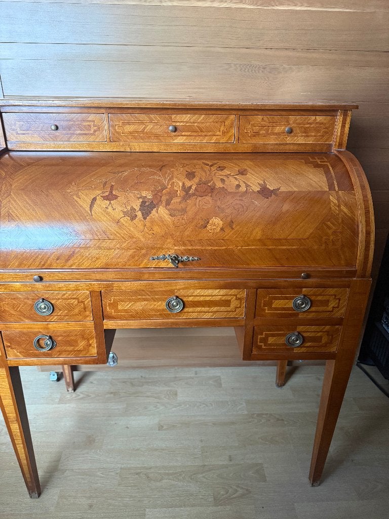 Secretaire rozenhout Marqueterie style Louis XVI, Antiek en Kunst, Ophalen