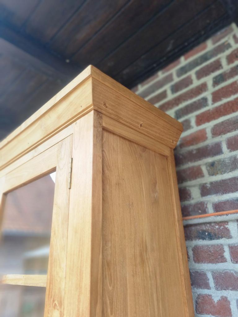 Teak buffetkast/vitrinekast GRATIS LEVERING, Huis en Inrichting, Ophalen, Met deur(en), 200 cm of meer, Indo.