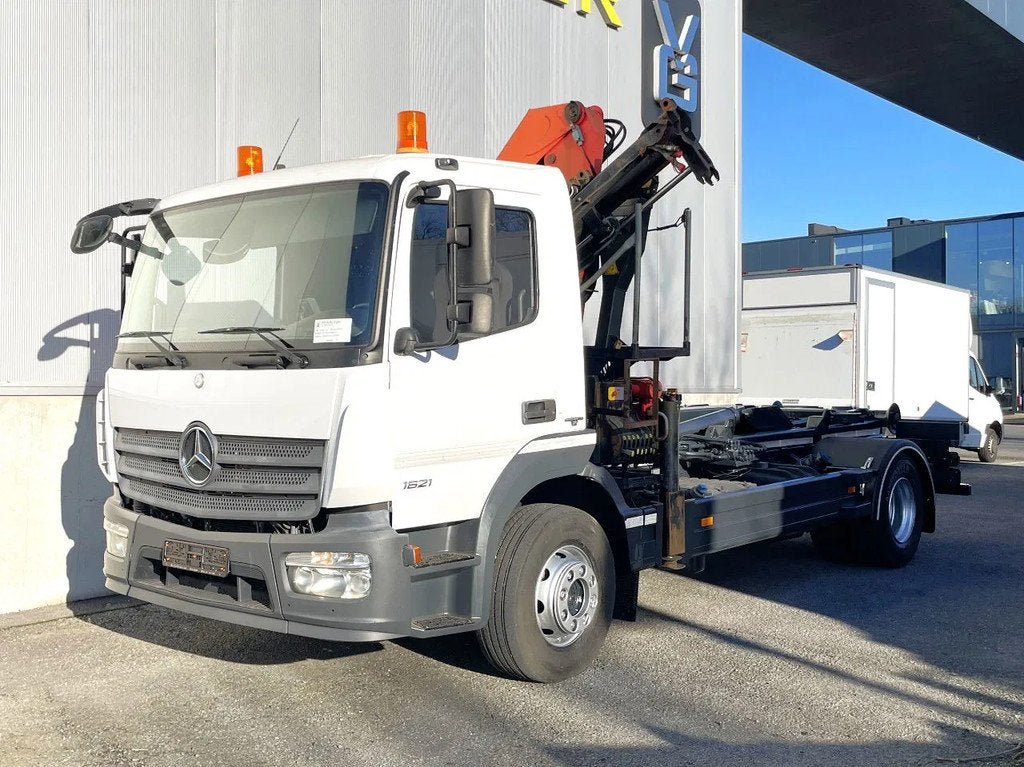 Mercedes-Benz Atego 1621 *Palfinger kraan*Containersysteem*l, Auto's, Euro 6, Wit, Mercedes-Benz, Bedrijf