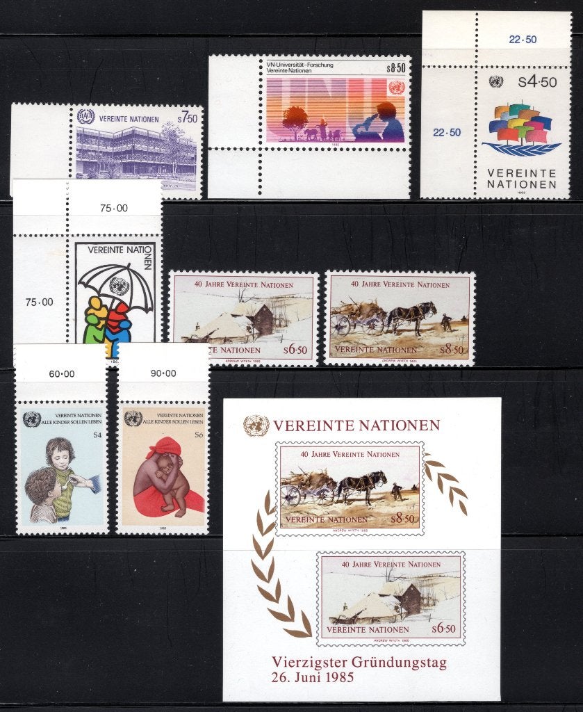 NATIONS UNIES - VIENNE Année 1985 MNH, Envoi, Autres pays, Non oblitéré