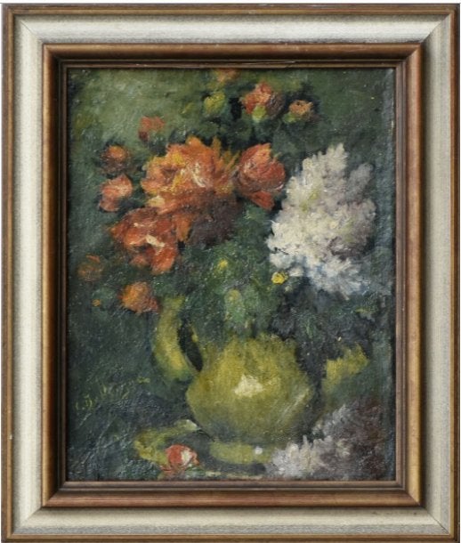 huile sur toile fleur signe, Enlèvement ou Envoi, Toile