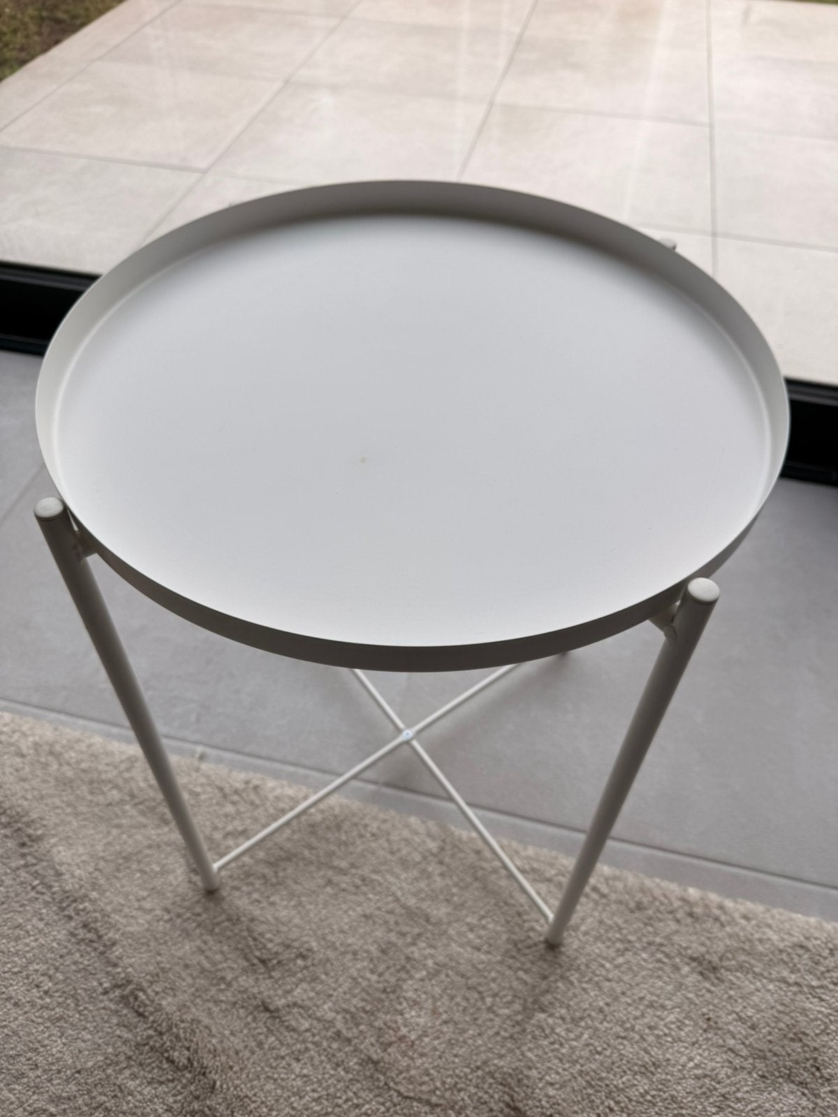 GLADOM Salontafel met dienblad, wit, 45x53 cm, Huis en Inrichting, Ophalen, Gebruikt