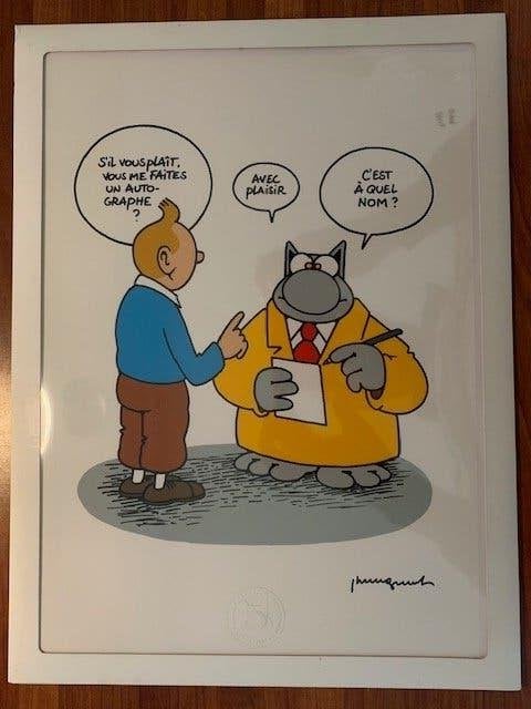 Sérigraphie Le Chat et Tintin, Enlèvement, Sérigraphie