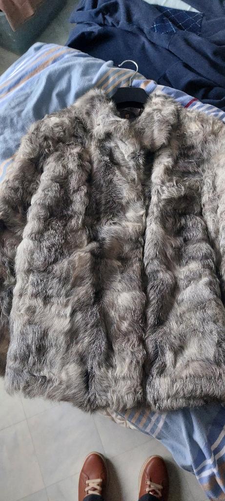 pelsmantel nerts, maat 46, Kleding | Dames, Overige typen, Maat 46/48 (XL) of groter, Ophalen of Verzenden, Grijs