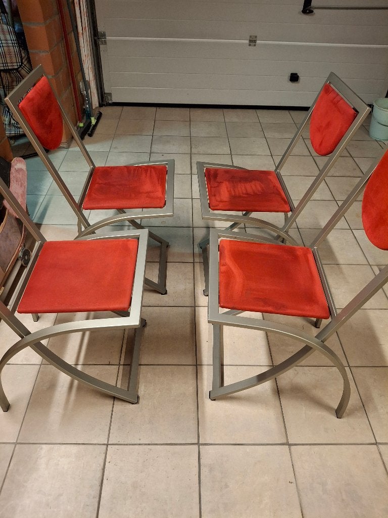 4 stoelen, Ophalen, Gebruikt, Vier, Metaal