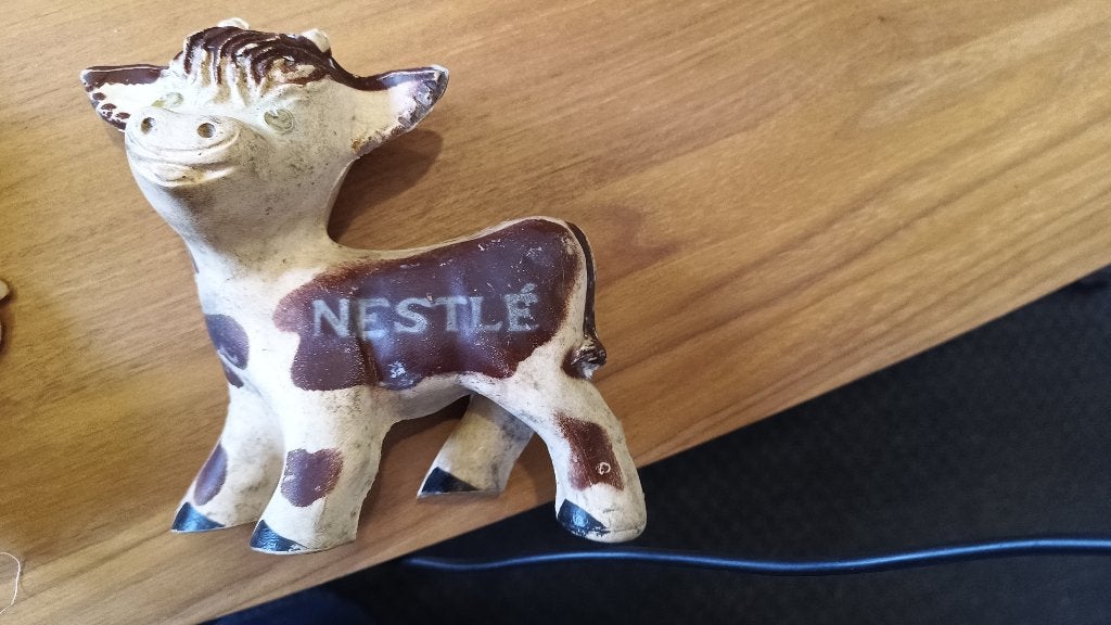 Vintage Nestlé reclame koe – oude reclamefiguur, Enlèvement ou Envoi, Utilisé