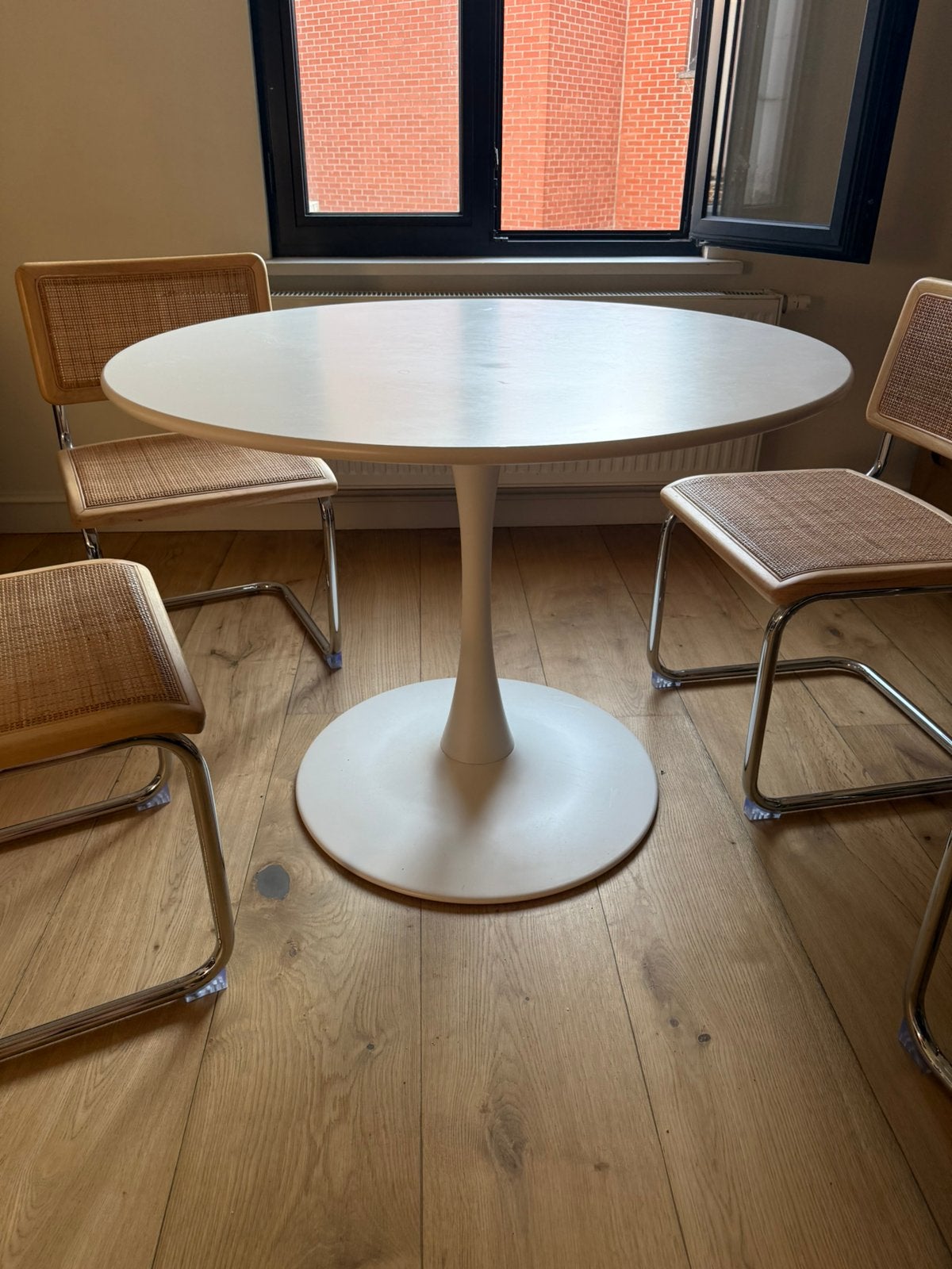 Witte eettafel - 100 cm diameter, Enlèvement, Comme neuf