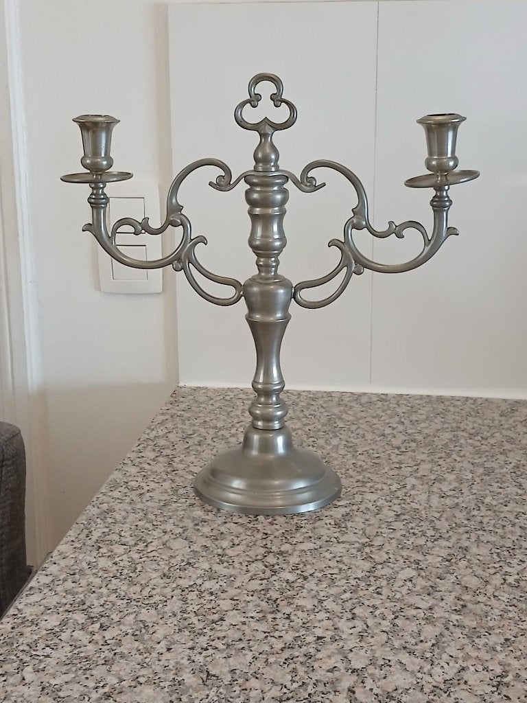 candélabre en métal, Argent, Comme neuf, Enlèvement, Métal