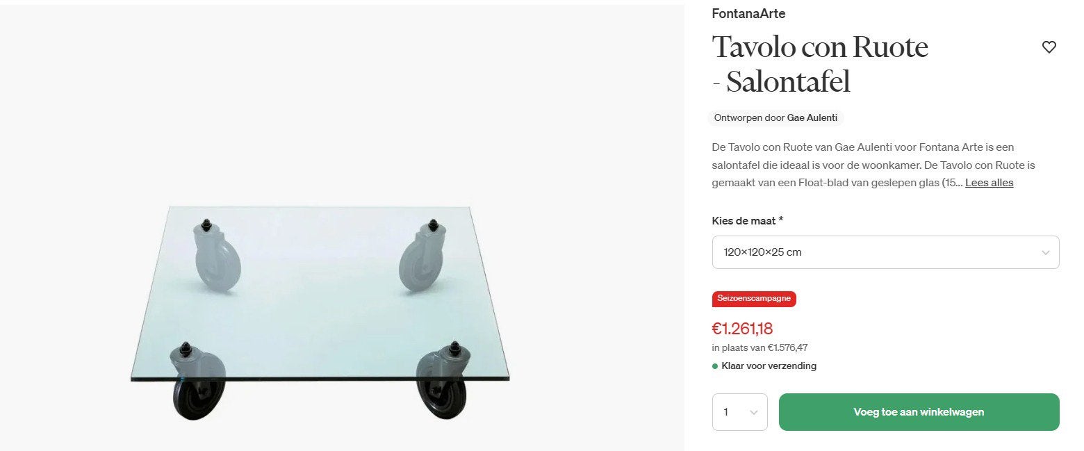 Table basse FontanaArte Tavolo en état neuf, Enlèvement, Comme neuf