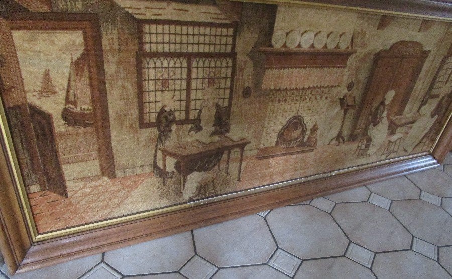 vintage wandtapijt, Antiek en Kunst, Ophalen