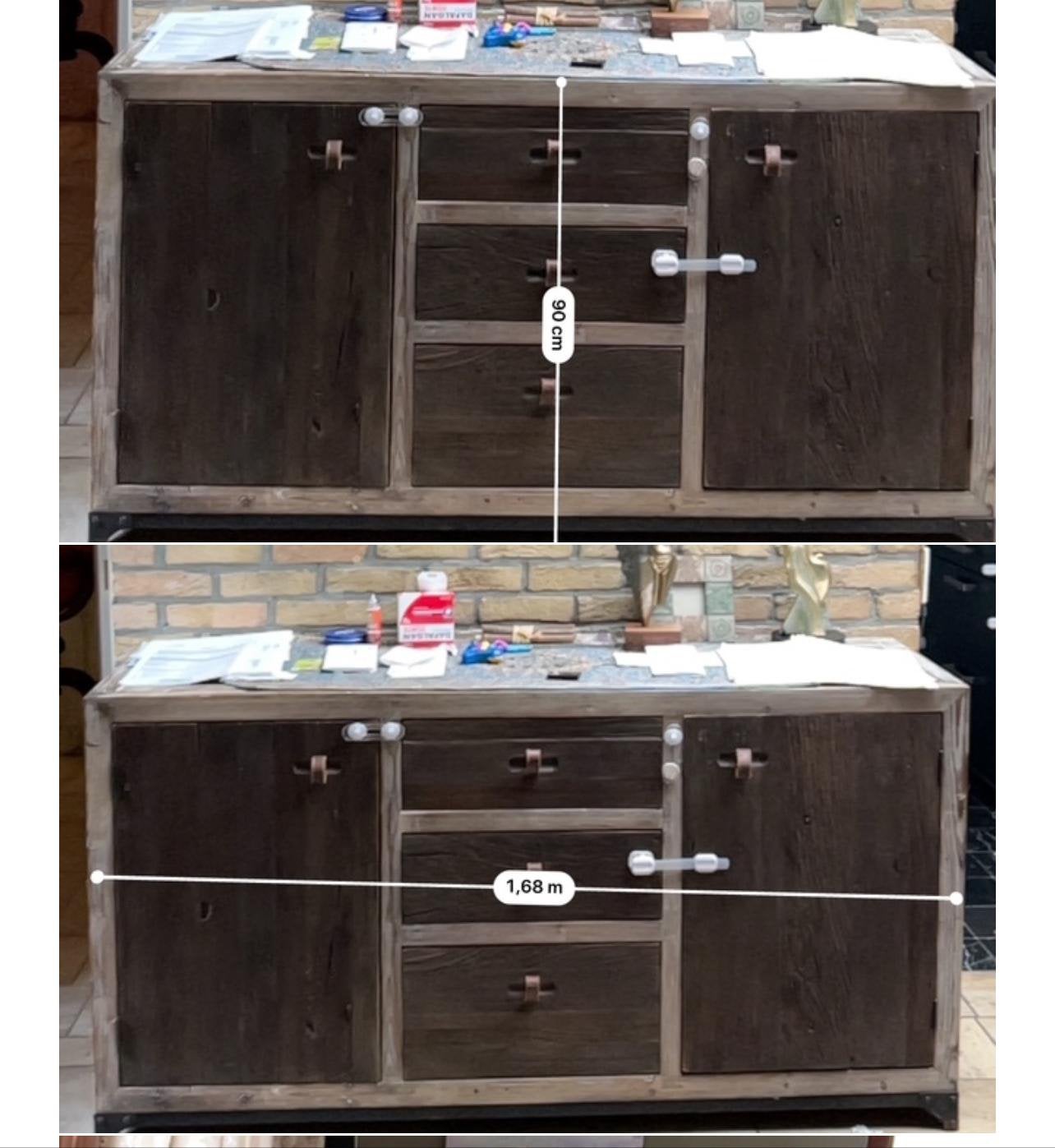 Dressoir / Buffetkast – Massief hout  – 168 x 60 cm, Ophalen, Zo goed als nieuw