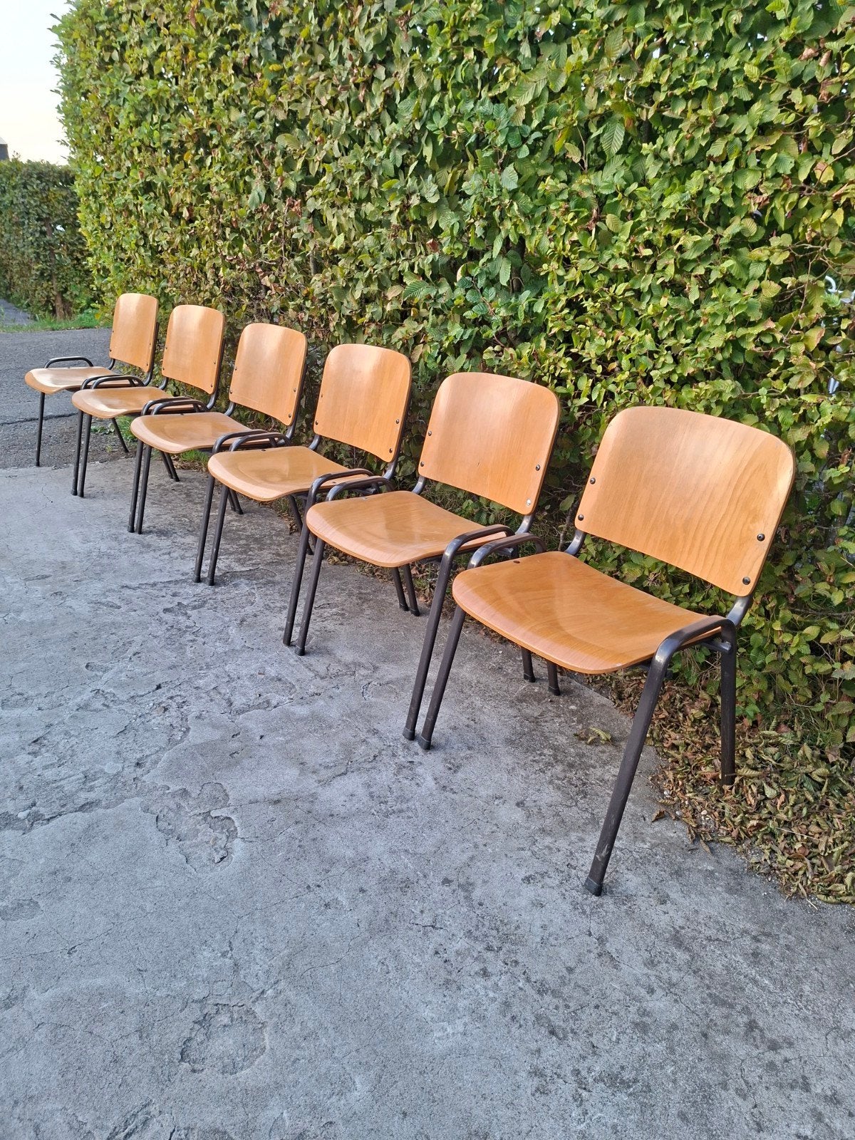 Ensemble de chaises d'école vintage, Maison & Meubles, Chaises, Enlèvement, Vintage, Cinq, Six Chaises ou plus