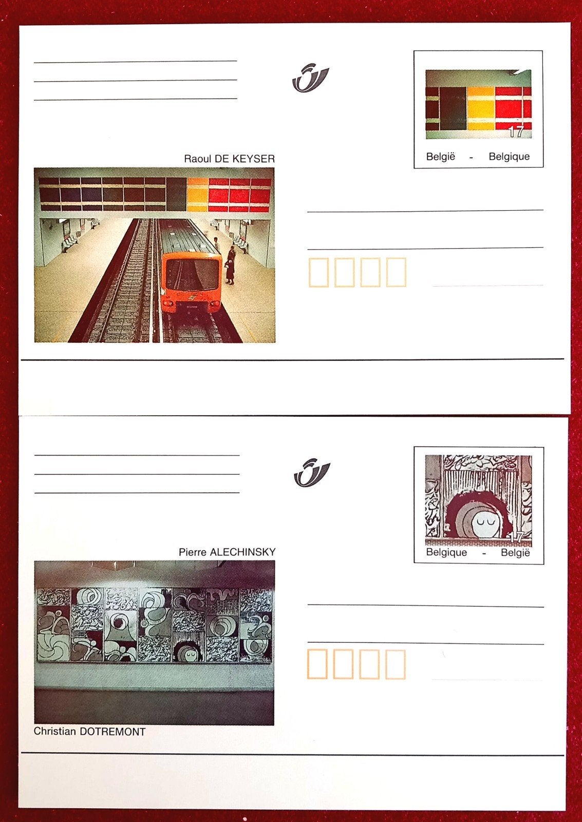 1998-99 Cartes postales spéciales - Tableaux peintres belges, Envoi, Non oblitéré, Neuf
