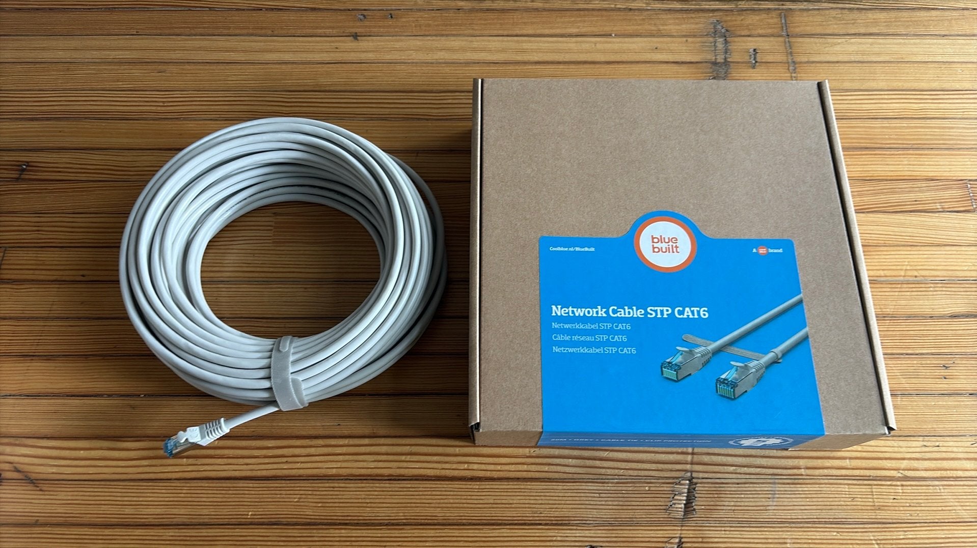 2 câbles réseau BlueBuilt CAT6 STP de 20 mètres, Enlèvement ou Envoi, Neuf