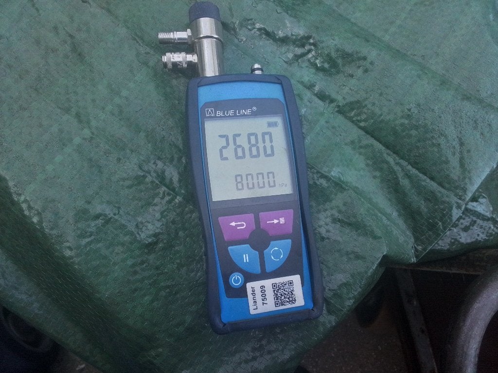 Drukmeter manometer blauwe lijn, Doe-het-zelf en Bouw, Ophalen of Verzenden, Gebruikt, Overige meters