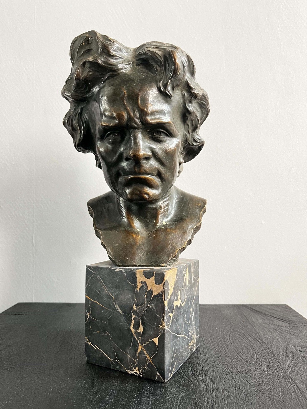 Buste de Ludwing van Beethoven en brun vert, daté de 1887, Ophalen, Buste, 20 - 50 cm, Overige materialen