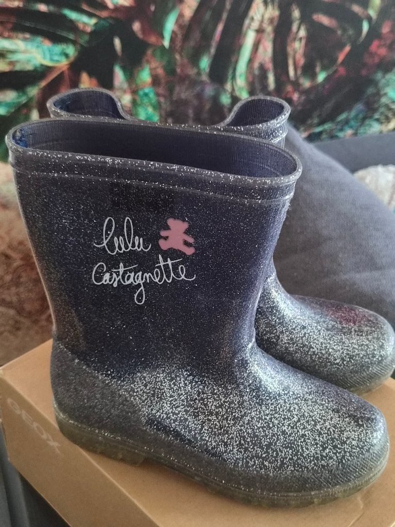 Bottes de pluie pailletées Lulu Castagnette – Taille 32, Bottes, Lili Gaufrette, Comme neuf, Enlèvement