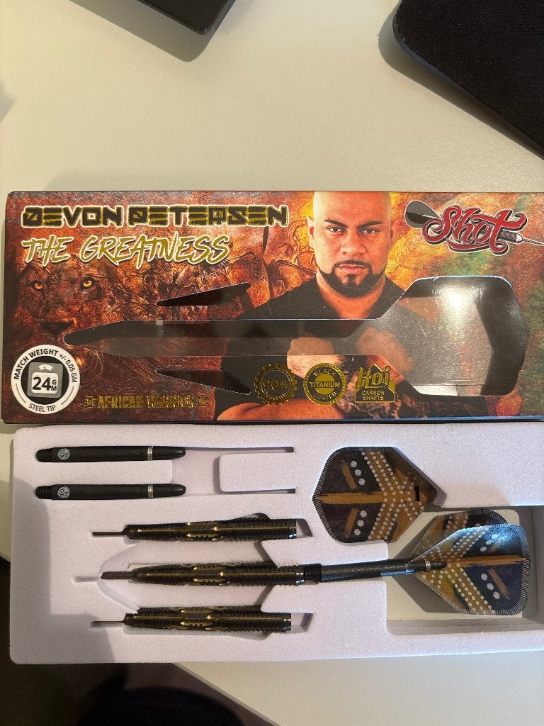 Shot Devon petersen darts the greatness 24 gram, Sport en Fitness, Ophalen of Verzenden, Nieuw, Pijlen