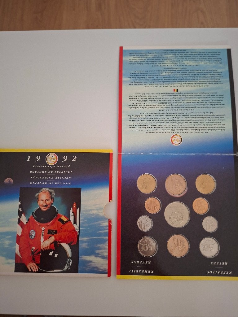 Coffret Monnaies FDC Belgique 1992 - Dirk Frimout (Astronau, Timbres & Monnaies, Monnaies | Belgique, Enlèvement, Métal, Série