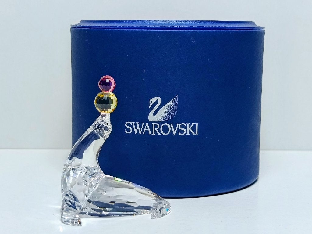 Swarovski: figurine "Playing Seal" Otarie Jongleuse., Enlèvement ou Envoi, Comme neuf, Animal