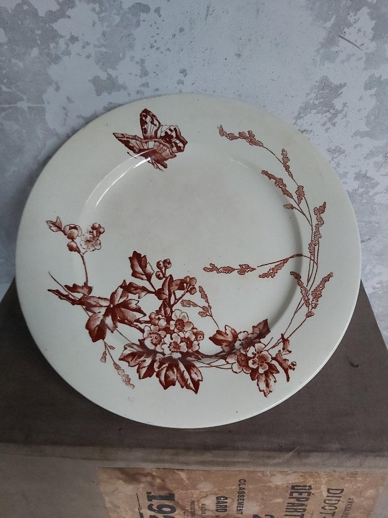 Prachtige antieke lage schaal op voet / compotier Vlinder, Antiek en Kunst, Ophalen of Verzenden