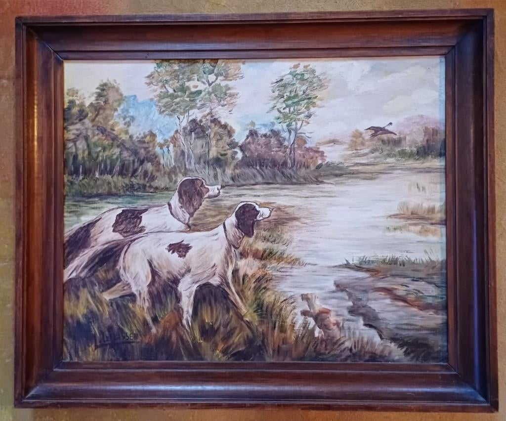 Engelse Foxhounds jagen op olieverfschilderijen en jagen, Antiek en Kunst, Ophalen