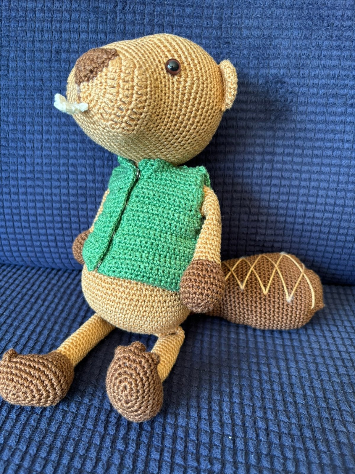 Zelfgehaakte knuffel Bever, Kinderen en Baby's, Speelgoed | Knuffels en Pluche, Ophalen of Verzenden, Nieuw, Handgemaakt