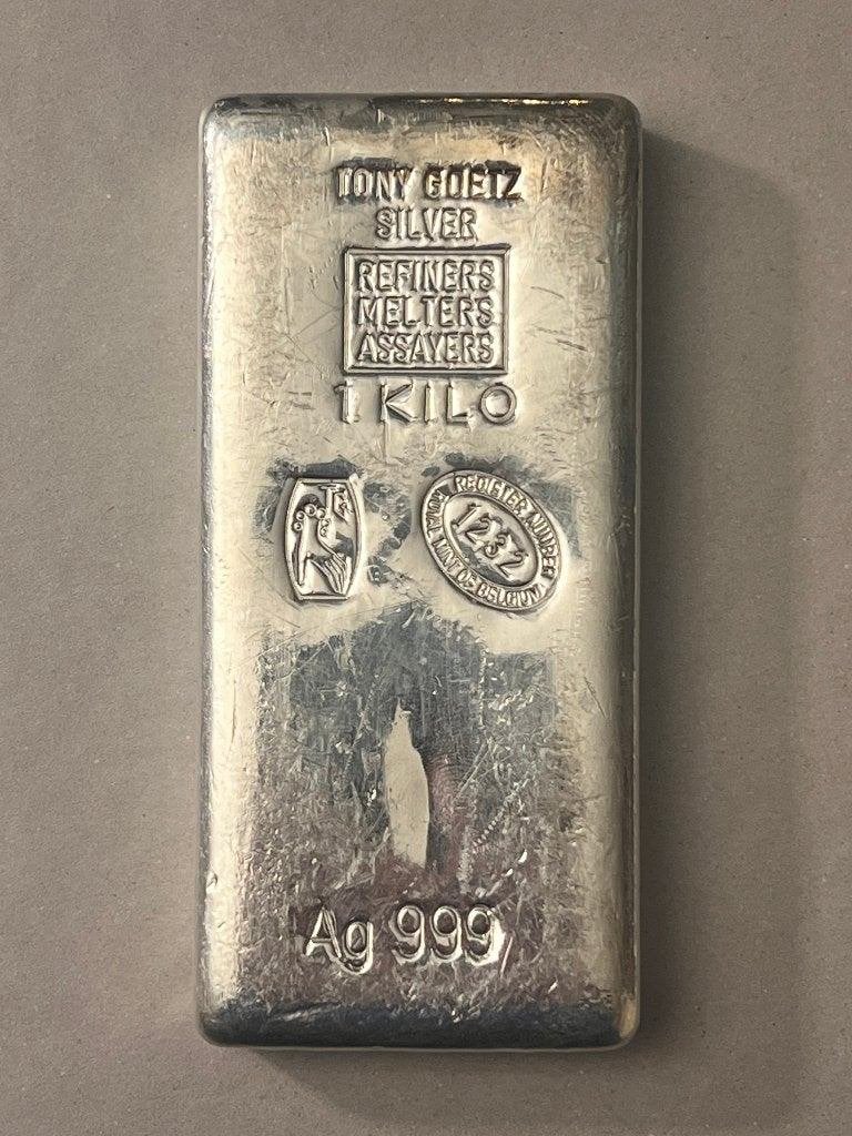 1 kg zilverbaar Tony Goetz, Ophalen of Verzenden, Zilver