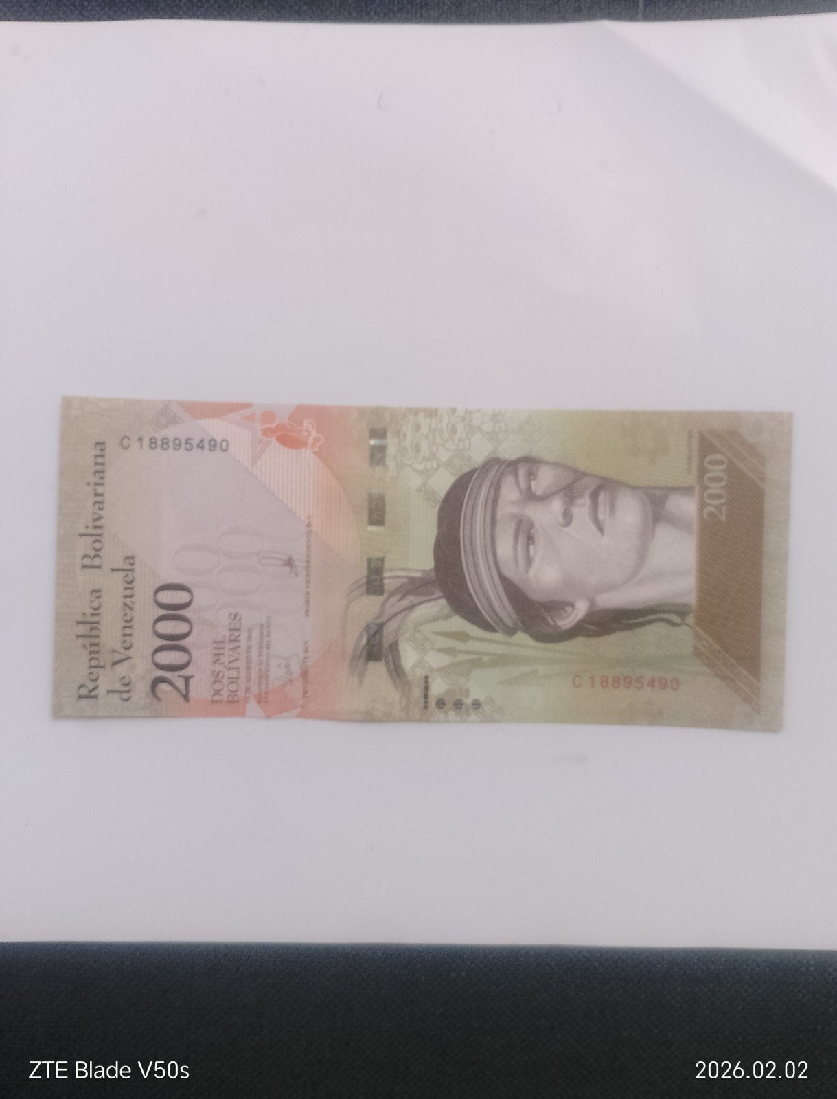 Venezuela bankbilje "2000 bolivares", Ophalen of Verzenden