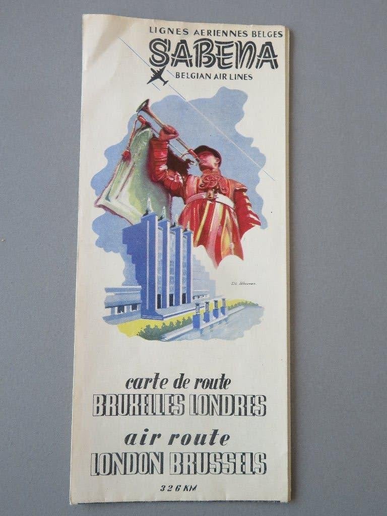 oude SABENA folder air route Brussel Londen, Verzamelen, Sabenasouvenirs, Ophalen of Verzenden, Zo goed als nieuw